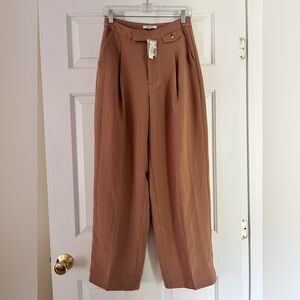 NWT Madewell High-Rise Straight pant in crepe Size 4 color Carved Wood